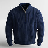 Pull Homme Maille Côtelée Demi-Zip