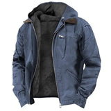 Blouson d'hiver homme à capuche ajustable et doublure