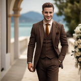Costume trois pièces homme en tweed de laine