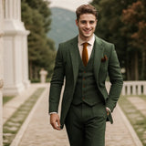 Costume trois pièces homme en tweed de laine