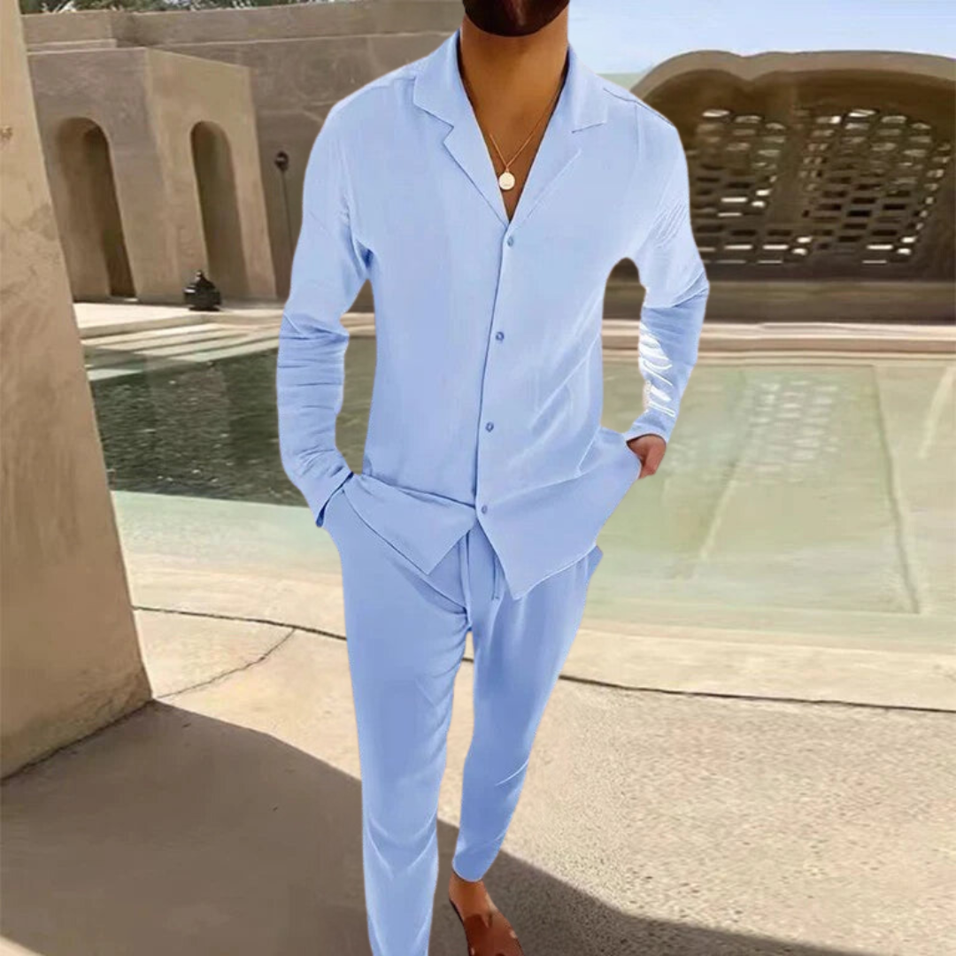 Chemise en Lin à Col Ouvert