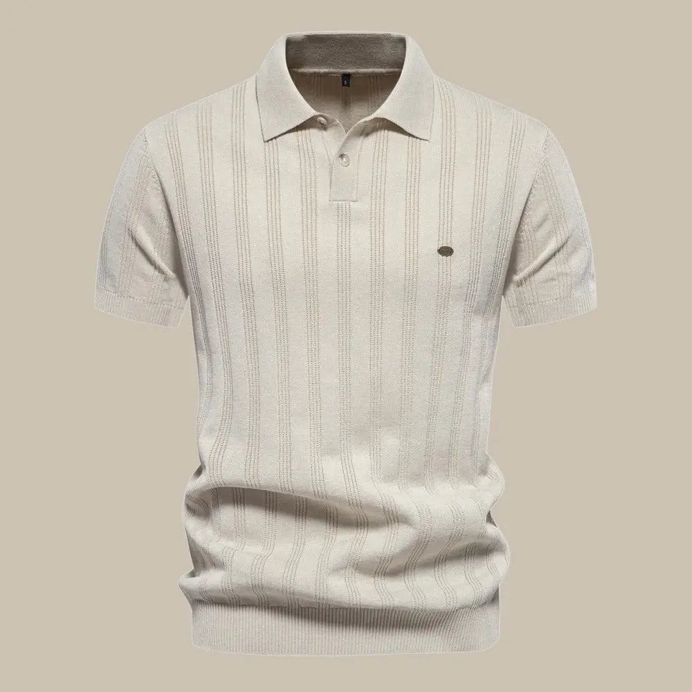 Polo Homme Côtelé à Manches Courtes