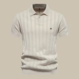 Polo Homme Côtelé à Manches Courtes