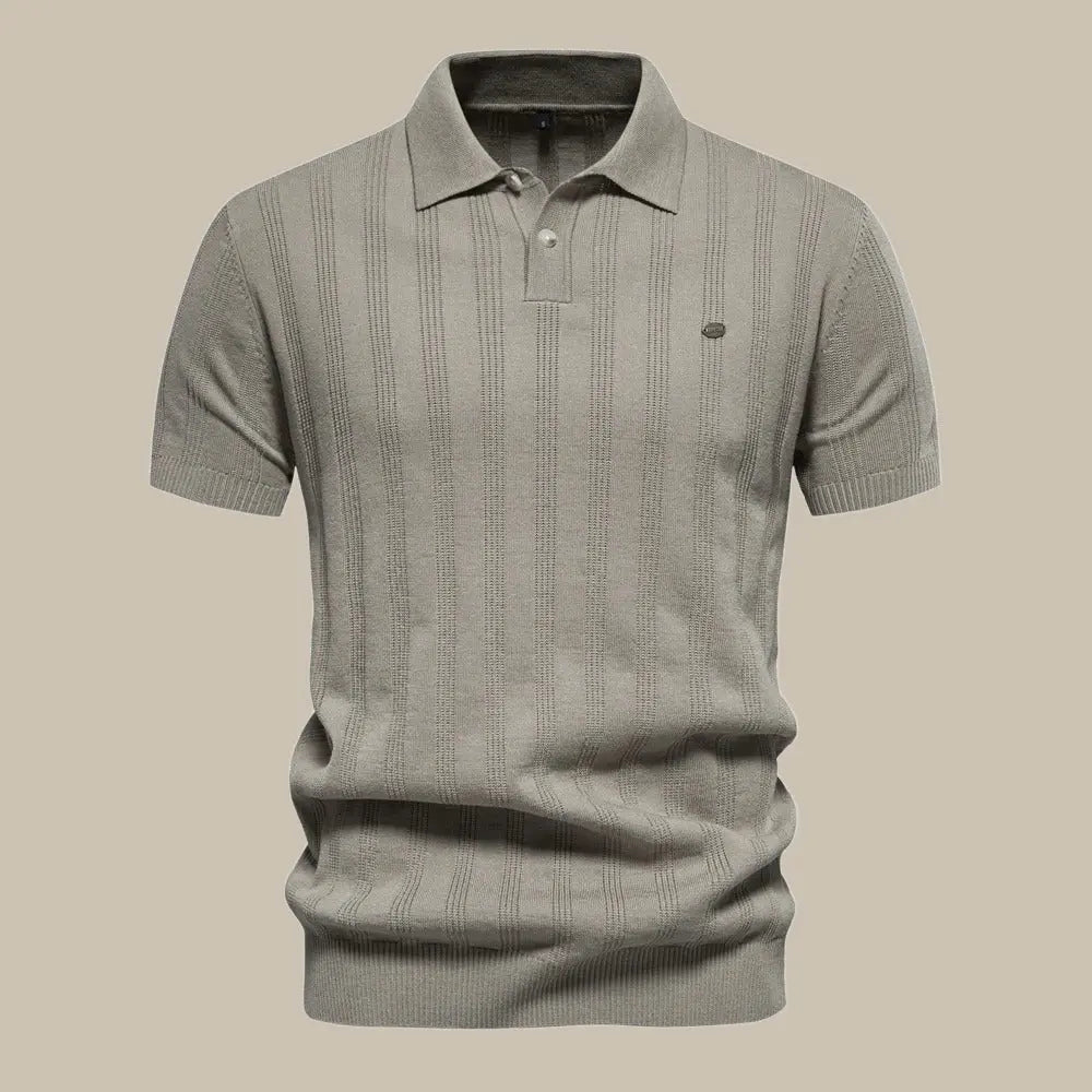 Polo Homme Côtelé à Manches Courtes