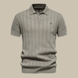 Polo Homme Côtelé à Manches Courtes
