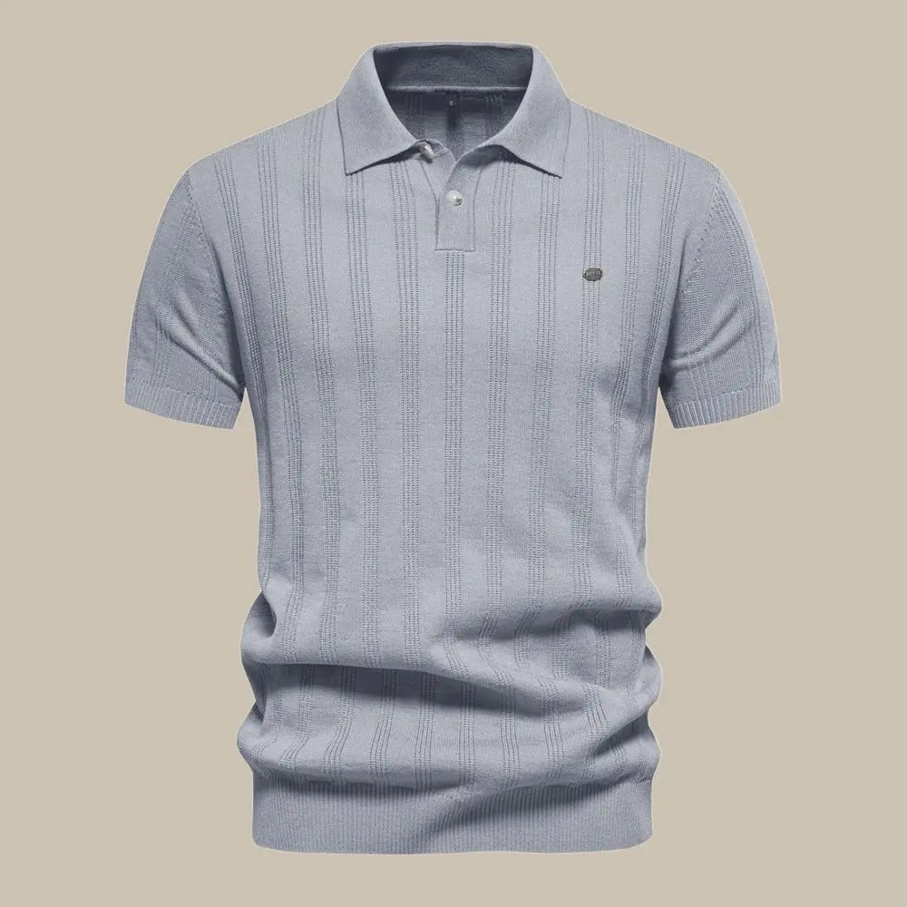 Polo Homme Côtelé à Manches Courtes