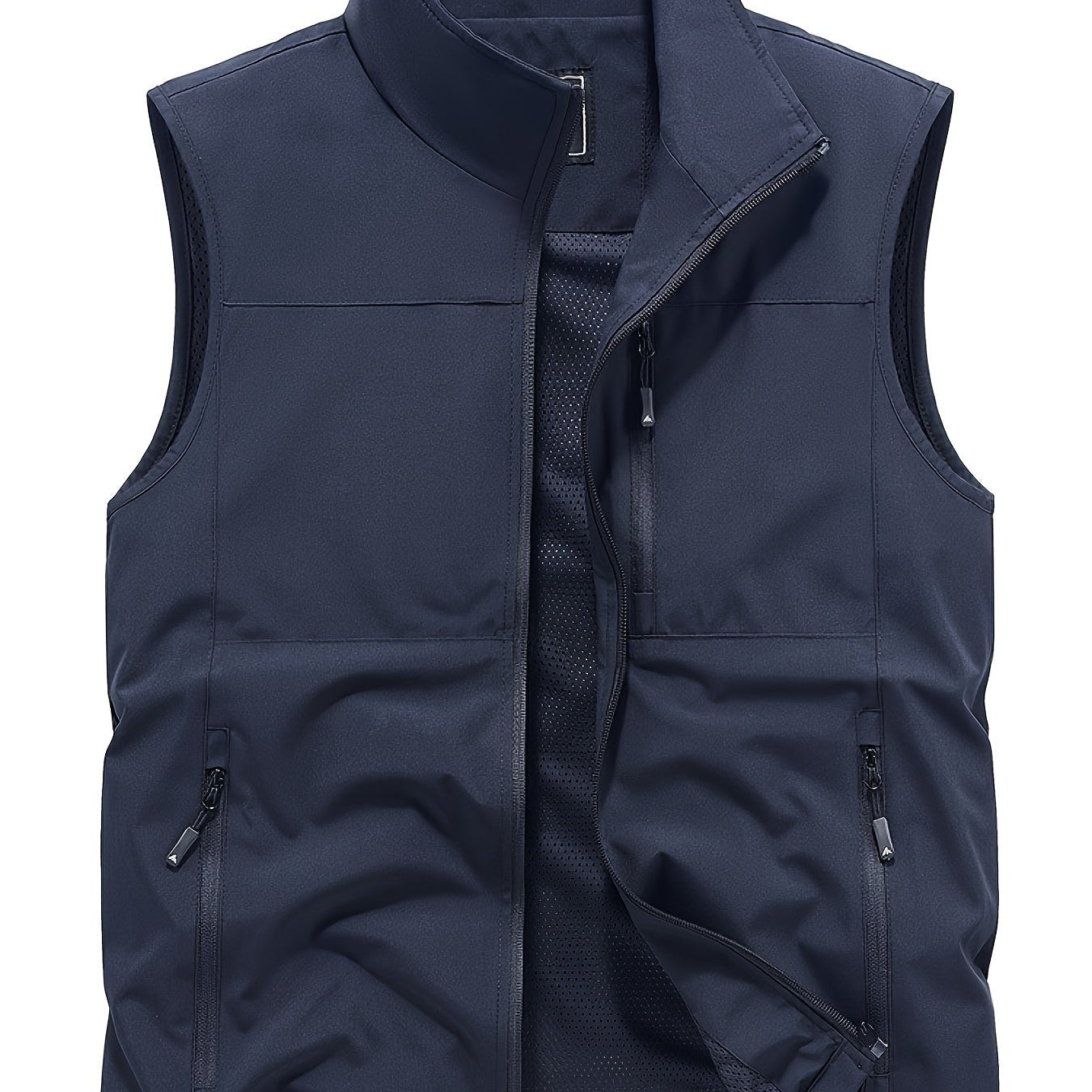 Gilet Homme Sans Manches Zippé à Col Montant