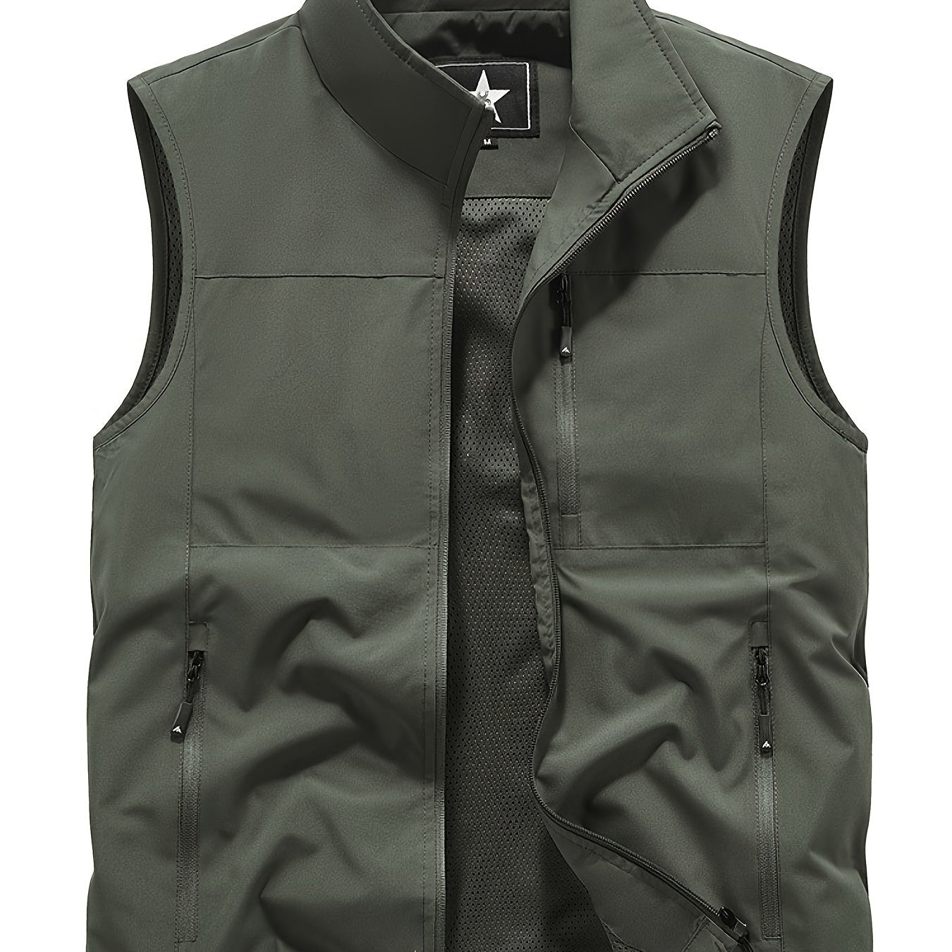 Gilet Homme Sans Manches Zippé à Col Montant
