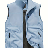 Gilet Homme Sans Manches Zippé à Col Montant