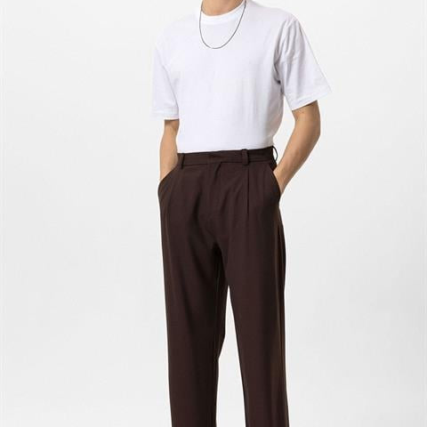 Pantalon Habillé à Pinces Coupe Ample
