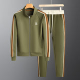 Ensemble de survêtement homme zippé à bandes latérales
