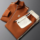 Ensemble de survêtement homme zippé à bandes latérales
