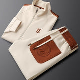 Ensemble de survêtement homme zippé à bandes latérales